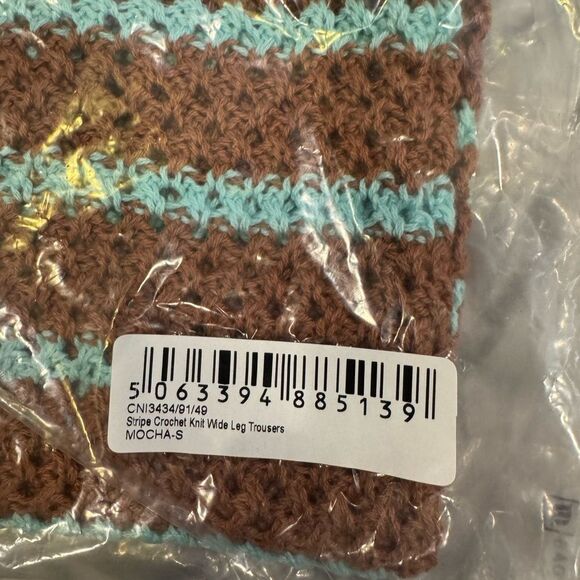 Striped Crochet Knit Wide Leg trousers in size small - Picture 5 of 6